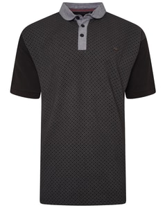 KAM Premium Pique Detailed Polo Shirt Black